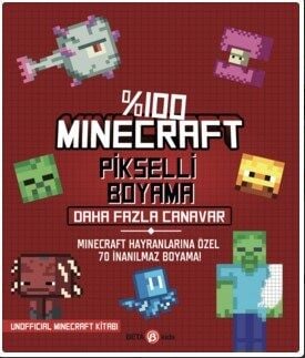 %100 Minecraft Pikselli Boyama Daha Fazla Canavar