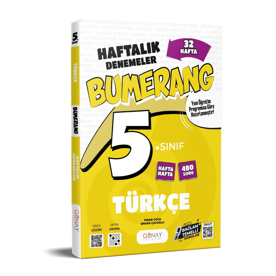 Günay Yayınları 5. Sınıf Bumerang Türkçe Haftalık Denemeler