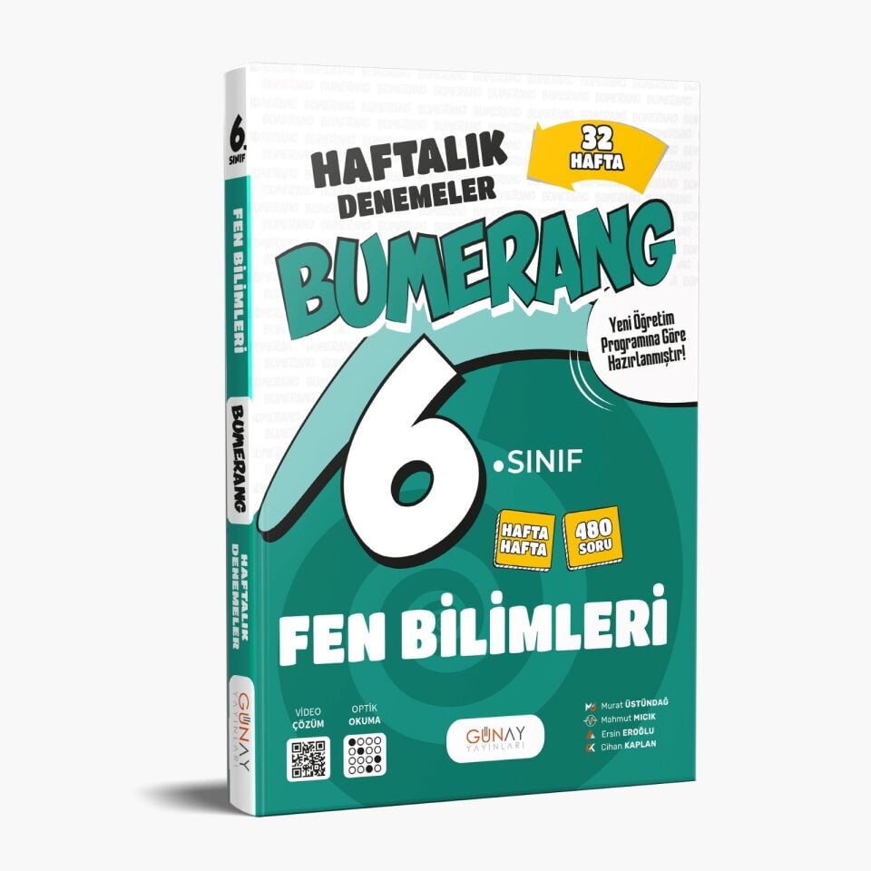 Günay Yayınları 6. Sınıf Bumerang Fen Bilimleri Haftalık Denemeler