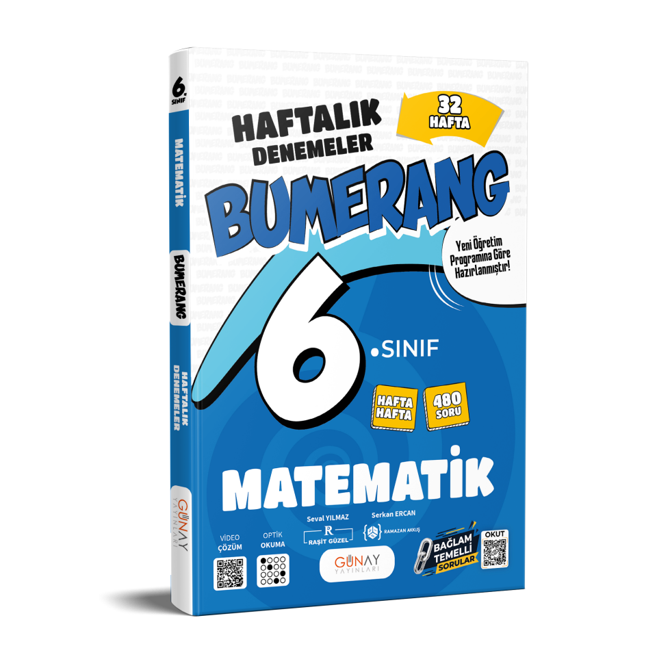 Günay Yayınları 6. Sınıf Bumerang Matematik Haftalık Denemeler