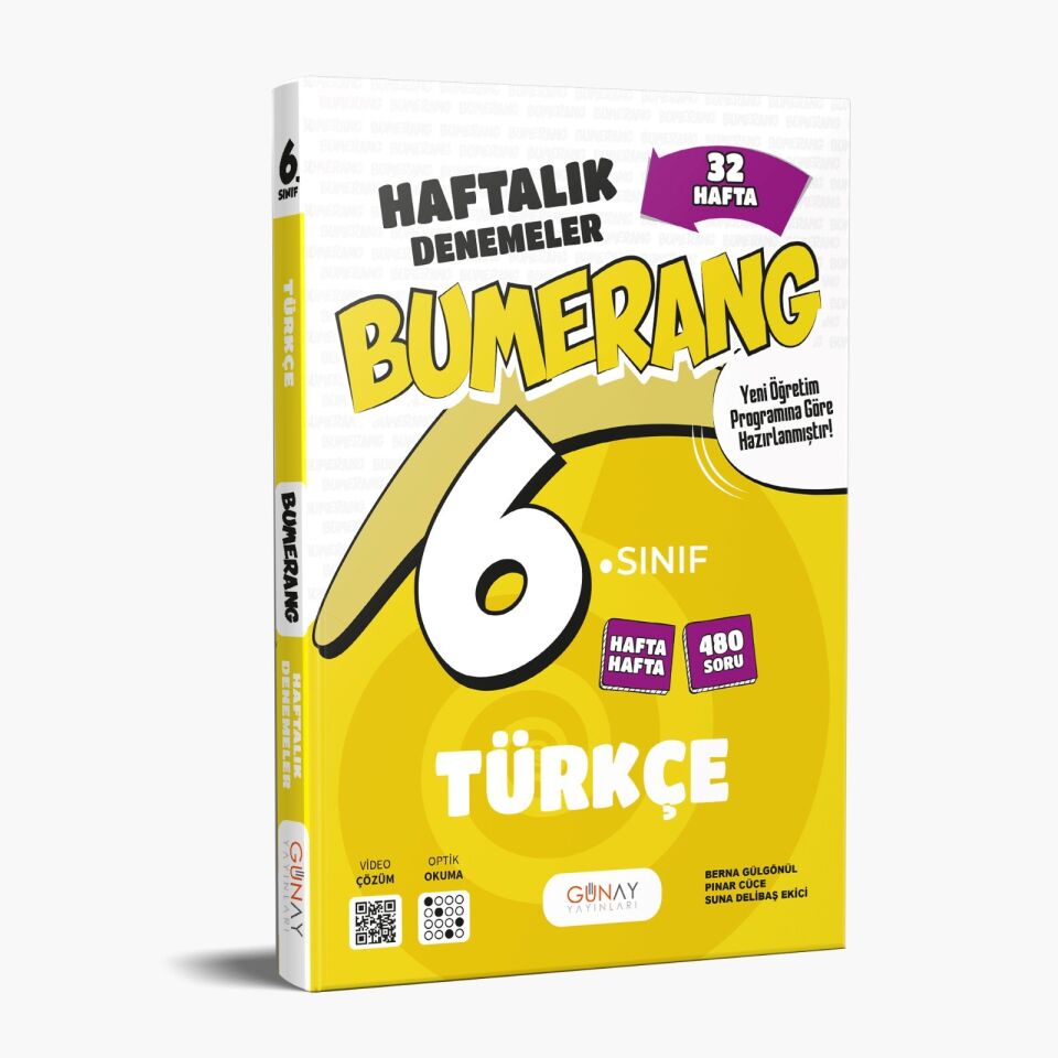 Günay Yayınları 6. Sınıf Bumerang Türkçe Haftalık Denemeler