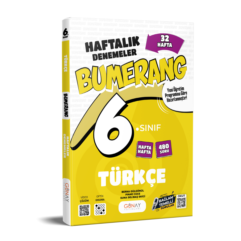 Günay Yayınları 6. Sınıf Bumerang Türkçe Haftalık Denemeler