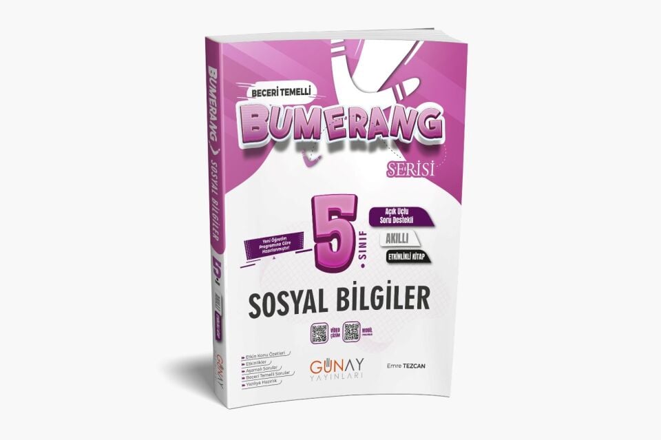 Günay Yayınları 5. Sınıf Bumerang Sosyal Bilgiler Akıllı Etkinlikli Kitap