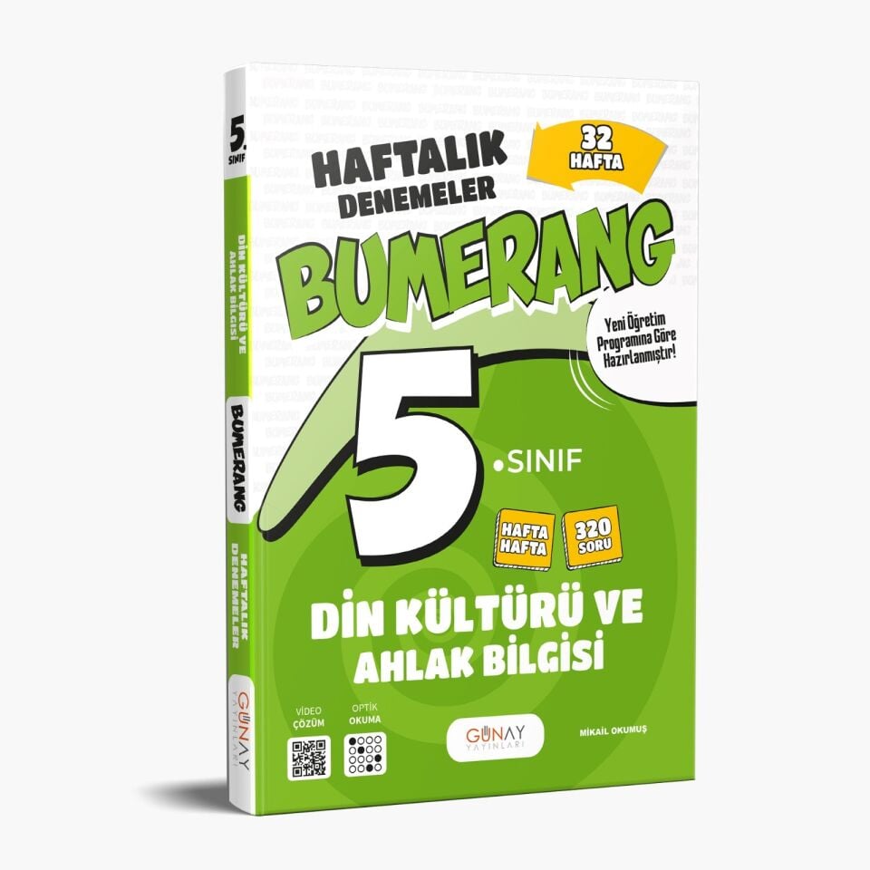 Günay Yayınları 5. Sınıf Bumerang Din Kültürü Denemeleri