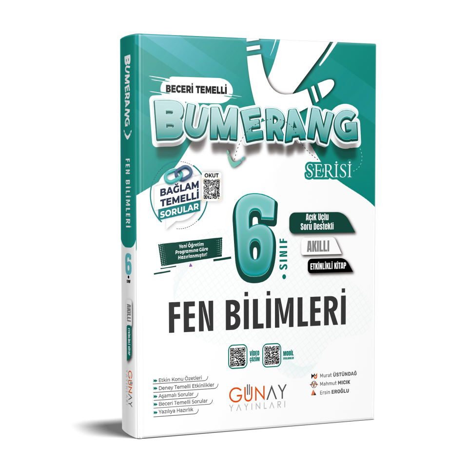 Günay Yayınları 6. Sınıf Bumerang Fen Bilimleri Akıllı Etkinlikli Kitap