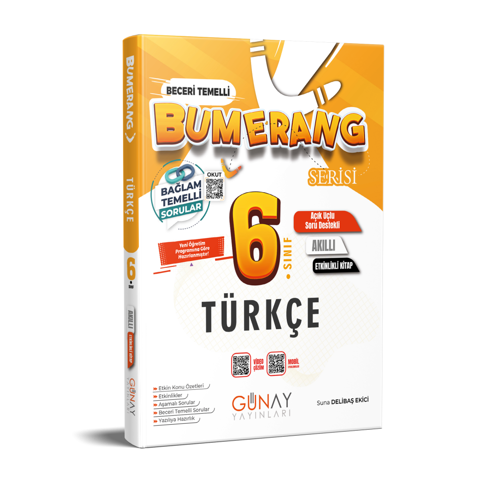 Günay Yayınları 6. Sınıf Bumerang Türkçe Akıllı Etkinlikli Kitap