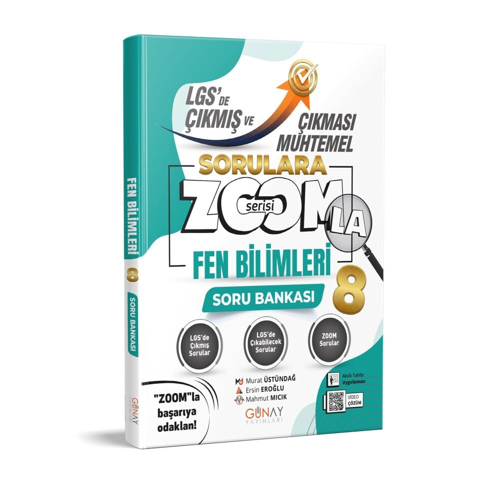 Günay Yayınları 8. Sınıf Çıkmış Sorularla Zoom Fen Bilimleri Soru Bankası