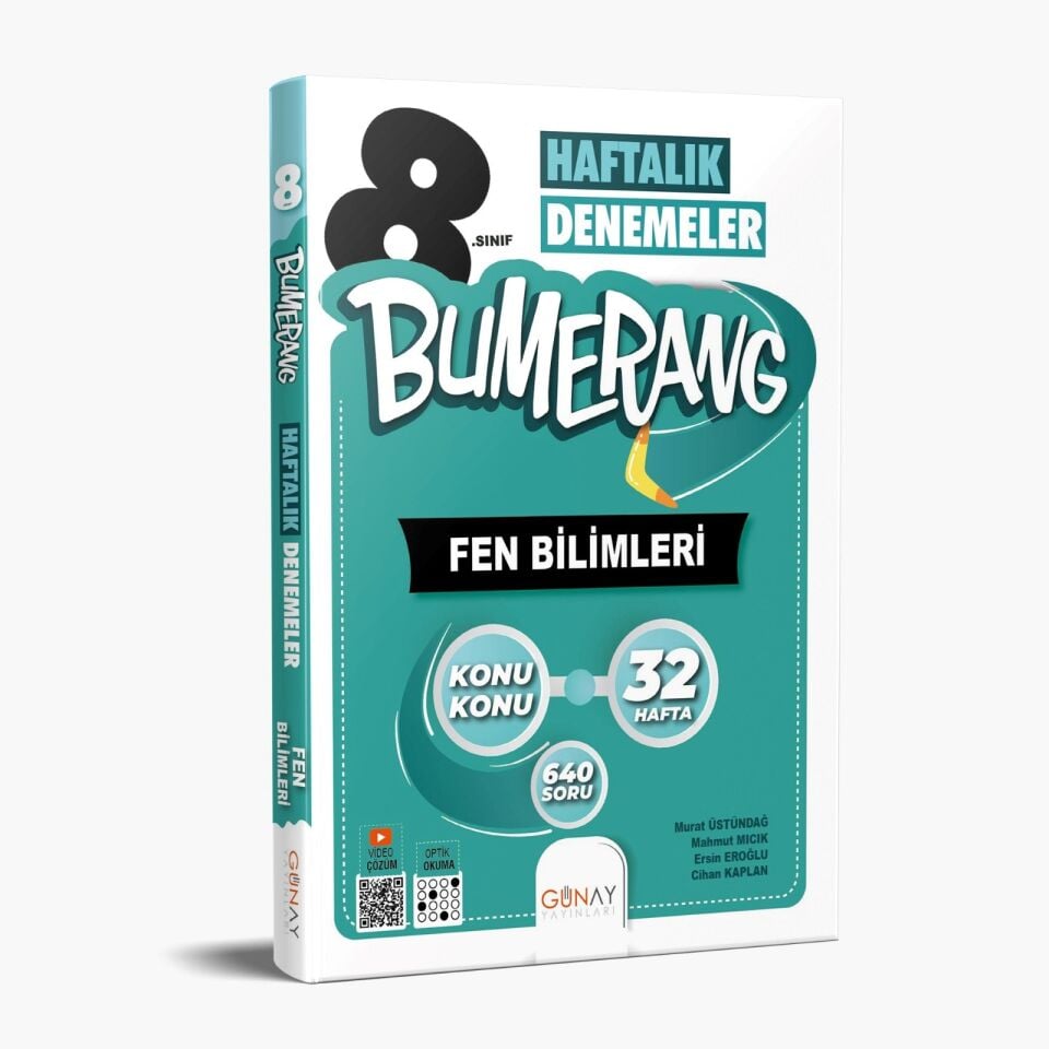Günay Yayınları 8. Sınıf Bumerang Fen Bilimleri Haftalık Denemeler