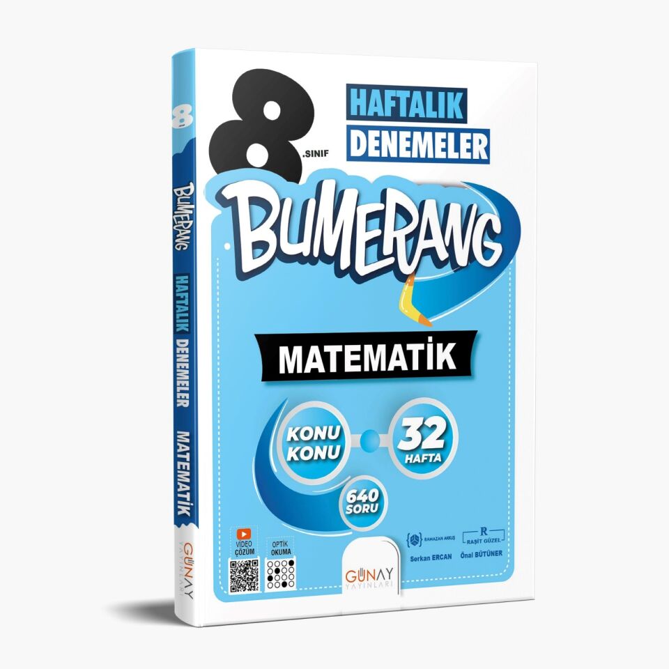 Günay Yayınları 8. Sınıf Bumerang Matematik Haftalık Denemeler