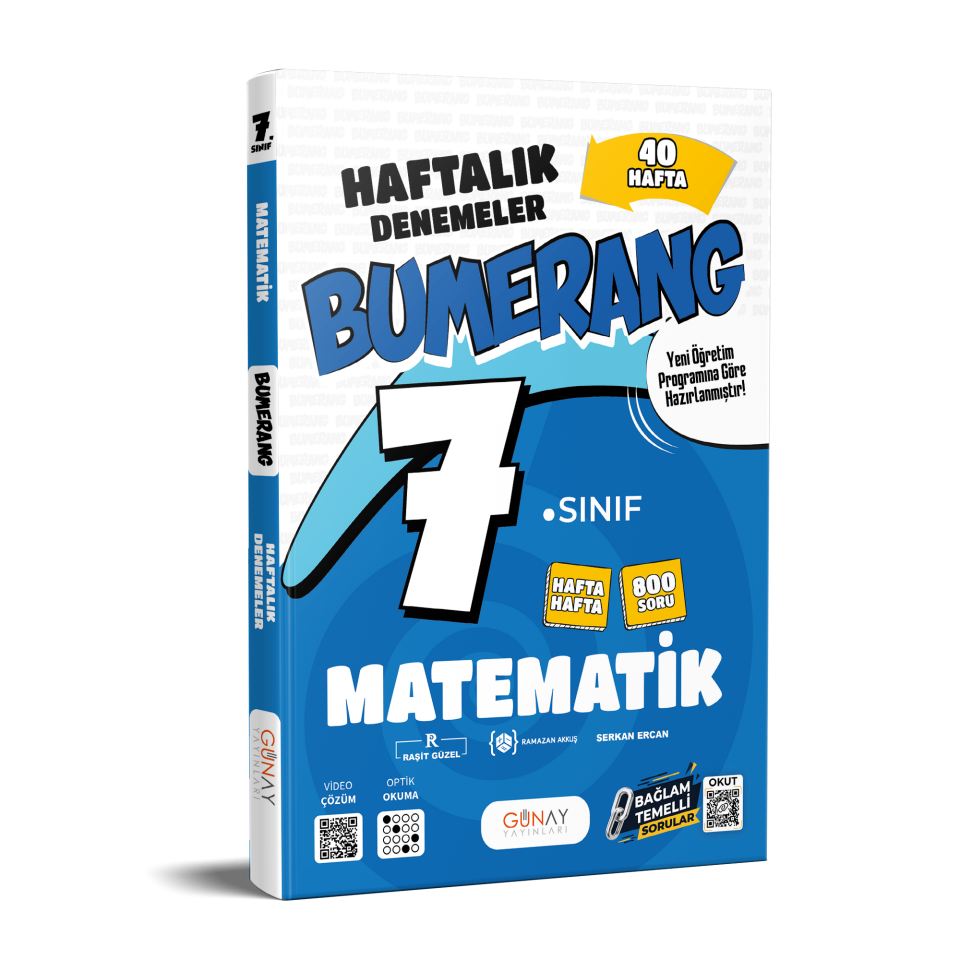 Günay Yayınları 7. Sınıf Bumerang Matematik Haftalık Denemeler