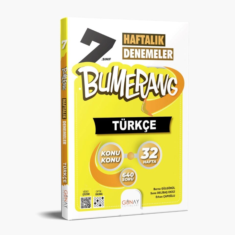 Günay Yayınları 7. Sınıf Bumerang Türkçe Haftalık Denemeler