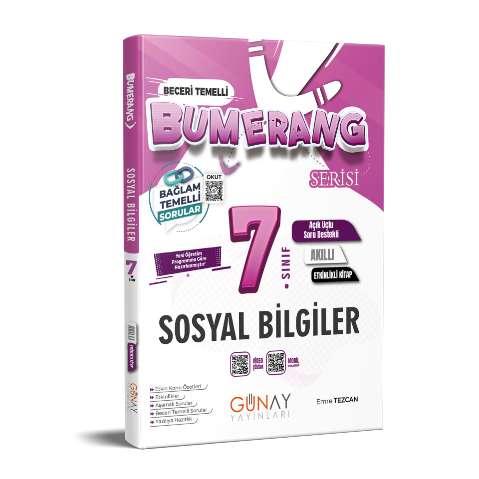 Günay Yayınları 7. Sınıf Bumerang Sosyal Bilgiler Akıllı Defter