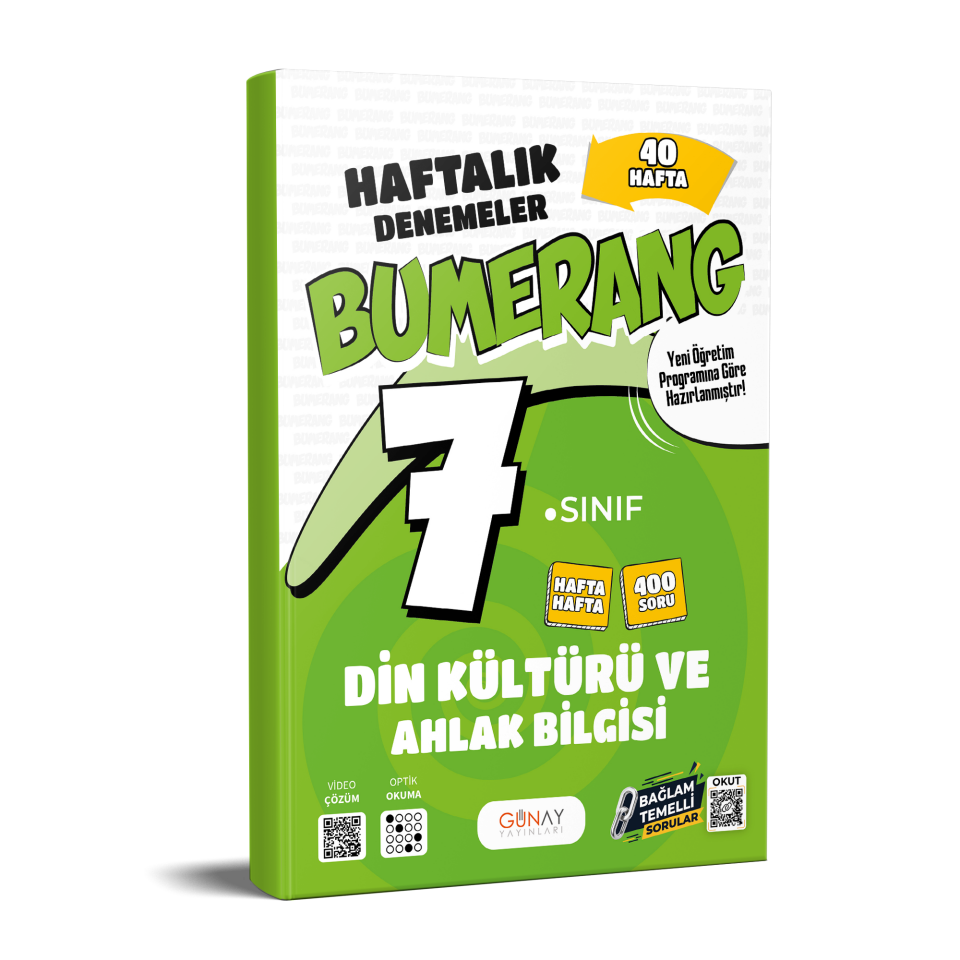 Günay Yayınları 7. Sınıf Bumerang Din Kültürü Haftalık Denemeler