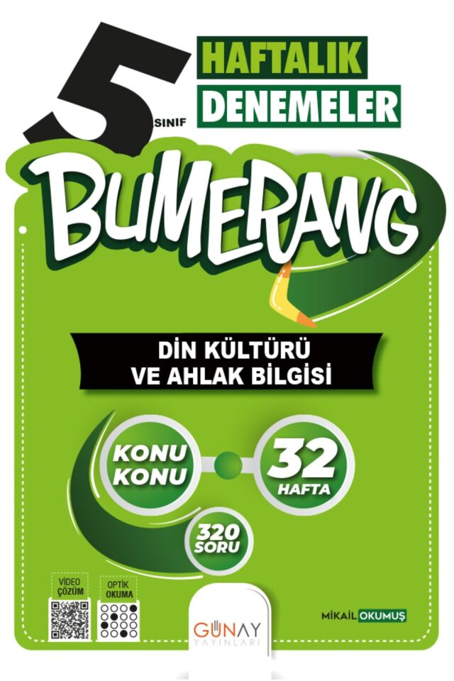 Günay Yayınları 5. Sınıf Bumerang Din Kültürü Haftalık Denemeler